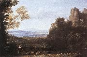 Claude Lorrain Landscape with Apollo and Mercury painting
